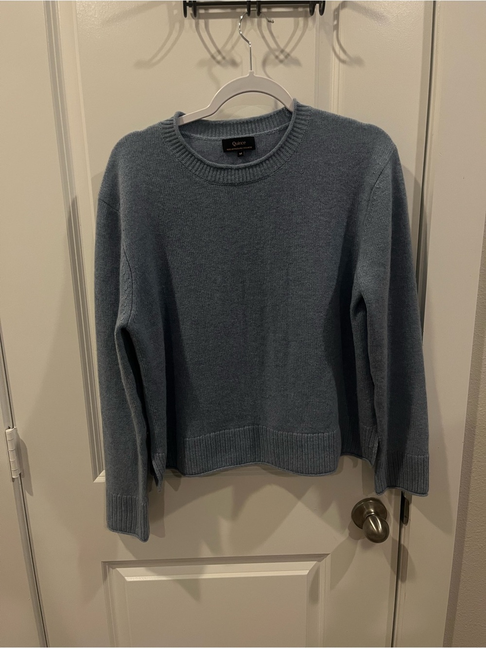 Quince Women's Crewneck Sweater in Faded Denim Blue